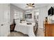 Cozy bedroom with plantation shutters, neutral decor, and an en-suite bathroom at , Las Vegas, NV 89138