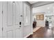 Bright and welcoming foyer with hardwood flooring and a clear view of the dining area at , Las Vegas, NV 89138