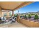 Covered patio features comfortable seating and desert landscape at , Las Vegas, NV 89138