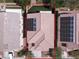 Aerial view of a home with solar panels and well-maintained backyard at 10426 Mount Washington Ave, Las Vegas, NV 89166