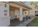 Inviting front porch with decorative columns and a stylish front door at 1287 Dove Tree Ct, Henderson, NV 89014