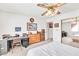 Bedroom features a ceiling fan, ample space, and neutral color palette at 1751 E Reno Ave # 206, Las Vegas, NV 89119