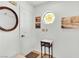 Bright entryway featuring decorative mirror, tile floor, and a stained glass window at 1751 E Reno Ave # 206, Las Vegas, NV 89119