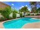 Backyard pool with lush landscaping offering a private oasis for relaxation and enjoyment at 2325 Prometheus Ct, Henderson, NV 89074