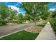 Scenic view of paved street lined with trees, shrubs, rock and grass landscaping at 2325 Prometheus Ct, Henderson, NV 89074