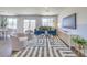 Bright living room featuring contemporary decor, a large window, and sliding glass doors to the backyard at 2641 Begonia Falls Ave # 88, North Las Vegas, NV 89081