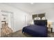 Bedroom with neutral carpet, queen-sized bed, access to closet, and recessed lighting at 3208 Alcoa Ave, Las Vegas, NV 89102