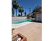 Backyard swimming pool with concrete patio, offering a private outdoor space for leisure and entertainment at 3314 Arapaho, Las Vegas, NV 89169