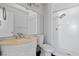 Bathroom with a marble sink, shower, and toilet at 4417 Saint Andrews Cir, Las Vegas, NV 89107