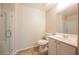 Bathroom with a shower, neutral walls, and modern fixtures at 6868 Sky Pointe Dr # 1112, Las Vegas, NV 89131