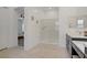 Bright bathroom featuring a glass-enclosed shower, tile floors, and a modern vanity at 709 Corelli Cove St, Henderson, NV 89011