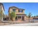 Two-story home featuring a brick-paved driveway and neutral-colored siding and shutters at 794 Calm Crystal Ct # Lot 139, North Las Vegas, NV 89081