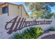 All Heatherstone community sign with lush green foliage at 3249 Dayflower St # C, Las Vegas, NV 89121