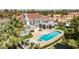 Stunning aerial view of home with a pool, spa, and beautiful landscaping at 35 Ventana Canyon Dr, Las Vegas, NV 89113