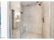 Modern tiled shower with glass door and rainfall showerhead at 5865 Alice Landing Ct, Las Vegas, NV 89149