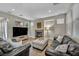 Bright living room featuring a fireplace, large windows, and contemporary decor at 617 Apricot Rose Pl, Las Vegas, NV 89138