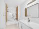 Stylish bathroom with marble-look shower, modern fixtures, and a sleek vanity at 700 Carnegie St # 3913, Henderson, NV 89052