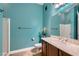 Bathroom with a vessel sink, granite countertop, and a separate shower at 7418 Lawrence Powers Ct, Las Vegas, NV 89129