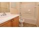 Well-maintained bathroom featuring a sink, vanity, mirror, and a shower-tub combination at 8842 Duncan Barrel Ave # 101, Las Vegas, NV 89178