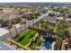An aerial view of the backyard shows a luxurious pool, spa, and turf area in a desirable neighborhood at 1407 Fields St, Las Vegas, NV 89142