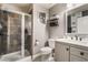 Modern bathroom with glass enclosed shower and stylish vanity at 1407 Fields St, Las Vegas, NV 89142