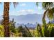 Distant view of the city skyline framed by palm trees from an elevated position on a clear, sunny day at 1407 Fields St, Las Vegas, NV 89142