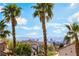 Distant view of the city skyline framed by palm trees from an elevated position on a clear, sunny day at 1407 Fields St, Las Vegas, NV 89142