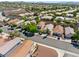 Expansive aerial view showcases a neighborhood filled with well-maintained homes and beautiful desert landscapes at 2333 Silver Crew Pass, Henderson, NV 89052