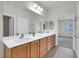 Bright bathroom with a double sink vanity, and a separate toilet and shower room at 2343 Galilean Moon St, Henderson, NV 89044