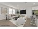 Cozy living area with plush seating, modern decor, and a view of the outdoors at 334 Laurel Peak Dr, Henderson, NV 89015