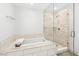 Modern bathroom with a soaking tub and separate glass-enclosed shower at 4471 Dean Martin Dr # 1502, Las Vegas, NV 89103