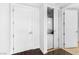 Convenient laundry closet with a stacked washer and dryer at 4471 Dean Martin Dr # 1502, Las Vegas, NV 89103