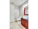 Charming bathroom with a vanity and vessel sink, featuring tile flooring at 4575 Dean Martin Dr # 2701, Las Vegas, NV 89103