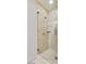 The glass enclosed shower features sleek tile work and modern fixtures at 4575 Dean Martin Dr # 2701, Las Vegas, NV 89103