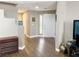 Inviting foyer featuring hardwood floors and neutral paint, creating a warm welcome to the home at 5201 S Torrey Pines Dr # 1253, Las Vegas, NV 89118