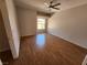 Bedroom features a ceiling fan and a window providing natural light at 6908 Dorita Ave # 101, Las Vegas, NV 89108