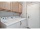 Laundry room with appliances and upper cabinets at 7949 Long Beach St, Las Vegas, NV 89139