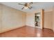 Spacious bedroom featuring hardwood floors and a ceiling fan at 8024 Hackberry Dr, Las Vegas, NV 89123