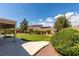 Landscaped backyard showcasing mature trees, low-maintenance desert features, and a covered patio at 8204 Turbys Treehouse Pl, Las Vegas, NV 89131
