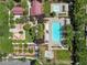 Aerial view of the community amenities which include swimming pools, picnic areas, and well-maintained green spaces at 11420 Ogden Mills Dr # 101, Las Vegas, NV 89135