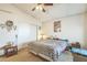 Bedroom featuring a ceiling fan, closet space at 1220 Basin Brook Dr, North Las Vegas, NV 89032