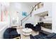 Elegant living room featuring soaring ceilings, a fireplace, and comfortable seating at 1246 E Gary Ave, Las Vegas, NV 89123