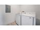 Clean laundry room showcasing new white washer and dryer set at 2071 Idaho St, Pahrump, NV 89048