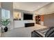 Modern living room with large windows, entertainment center and contemporary decor at 4515 Dean Martin Dr # 200, Las Vegas, NV 89103