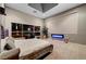 Bright main bedroom featuring city views from large windows and contemporary electric fireplace at 4515 Dean Martin Dr # 200, Las Vegas, NV 89103