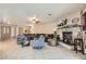 Spacious living room featuring a fireplace and tile flooring at 5202 Willis St, North Las Vegas, NV 89031