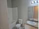 Bathroom with shower-tub combination and granite vanity at 5655 E Sahara Ave # 2020, Las Vegas, NV 89142