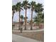 Community pool area surrounded by palm trees and a secure fence at 5655 E Sahara Ave # 2020, Las Vegas, NV 89142