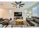 Well-lit living area featuring comfortable sofas, a flat-screen TV, and a stylish rug enhancing the space at 707 Cottonwood Hill Pl, Henderson, NV 89011