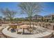 Outdoor picnic area featuring tables and seating surrounded by trees and landscaping at 707 Cottonwood Hill Pl, Henderson, NV 89011